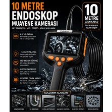Matechno Profesyonel Endoskop Kamera Monitörlü El Tipi Yılan Kamera Işıklı Kıvrılabilir Kablo Kamera Cihazı