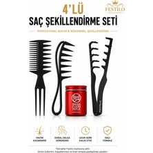 Festilo 4'lü Saç Şekillendirme Seti Hacim Tarağı Dalga Tarağı Wax Tarağı Red One Spider Hair Wax