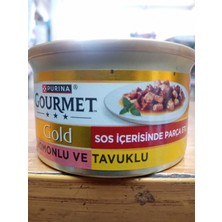 Purina Gourmet Gold Parça Etli Soslu Somon ve Tavuk Kedi Konservesi 85 gr x 20 Adet
