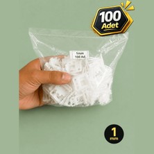 Seviye Tespit Klipsi 1 mm 100 Adet Seramik Fayans Eşitleme Sistemi Derz Ayar Aparatı