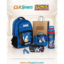 CLK Sports Sonic Lisanslı Okul Çantası , Beslenme Çantası , Kalem Çantası - Çelik Matara 500 ml Hediyeli