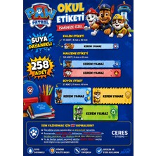 Ceres Studio Okul Etiketi Kalem Defter Isimli Etiket Isim Yazılabilen Paw Patrol Temalı - 258 Adet Özel Yeni Tasarım