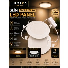 Lumixa Enerji 6W Slim LED Spot Panel Yuvarlak 3,5" (Delik:10,5cm DIŞ:12CM) Günışığı 3000K 2 Adet