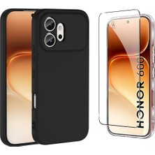 Coolacs Honor 600 Uyumlu Içi Kadife Lansman Kılıf ve Şeffaf Temperli Cam Ekran Koruyucu