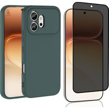 Coolacs Honor 600 Uyumlu Içi Kadife Lansman Kılıf ve Hayalet Privacy Ekran Koruyucu Set