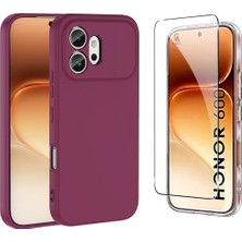 Coolacs Honor 600 Uyumlu Içi Kadife Lansman Kılıf ve Şeffaf Temperli Cam Ekran Koruyucu