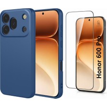 Coolacs Honor 600 Pro Uyumlu Içi Kadife Lansman Kılıf ve Şeffaf Temperli Cam Ekran Koruyucu