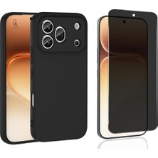 Coolacs Honor 600 Pro Uyumlu Içi Kadife Lansman Kılıf ve Hayalet Privacy Ekran Koruyucu Set