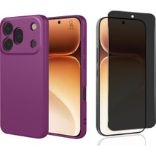 Coolacs Honor 600 Pro Uyumlu Içi Kadife Lansman Kılıf ve Hayalet Privacy Ekran Koruyucu Set