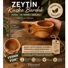 Doğal Zeytin Ağacı Kuska Bardak – El Yapımı Ahşap Kupa 150-175 ml