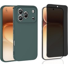 Coolacs Honor 600 Pro Uyumlu Içi Kadife Lansman Kılıf ve Hayalet Privacy Ekran Koruyucu Set