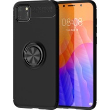 Huawei Y5P Kılıf Range Yüzüklü Silikon - Siyah