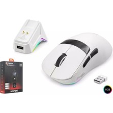 Mofan MF1216W Kablosuz Gaming Rgb Mouse Şarj Standlı - Beyaz