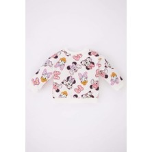 Kız Bebek Kız Bebek  Mickey & Minnie Bisiklet Yaka Sweatshirt