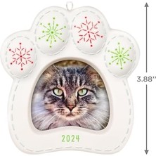 Keepsake Noel Süsleme 2024, Pretty Kitty 2024 Fotoğraf Çerçevesi, Porselen, Evcil Hayvan Hediyeleri