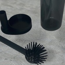 Standlı Plastik Sıvı Sabunluk ve Silikon Bulaşık Sıyırma Fırçası (Kutuludur)