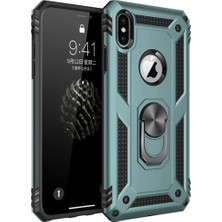 Apple Iphone Xs Max Kılıf Sofya Yüzüklü Silikon Kapak - Yeşil