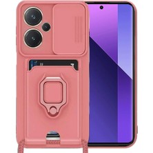 Xiaomi Redmi Note 13 Pro Plus Kılıf Zuma Kartvizitli Yüzüklü Silikon - Pembe