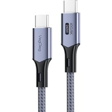 USB 4.0 E-Mark 240W 40GBPS Thunderbolt 4 8k 60Hz Type-C Görüntü Hızlı Şarj ve Data Kablosu 50 cm