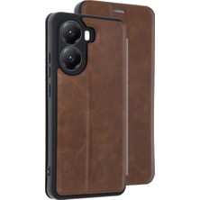 Xiaomi Poco X7 Pro Kılıf Flip Cover - Taba