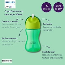 Pipetli Bardak, 12 Ay+, 300 Ml, Desenli, Damlatmaz, Kolay Tutuş, Bulaşık Makinesinde Yıkanabilir, Bpa Içermez, Yeşil, SCF798/01
