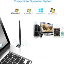 Pc Için USB Wifi Adaptörü, Masaüstü Dongle Gain 6dbi Anten Desteği, Masaüstü Dizüstü Bilgisayar Desteği, Windows 10/8/7/xp/, Mac 10.6-10.11 ile Uyumlu
