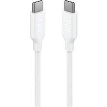 Taks Usb-C - Usb-C 120CM 60W Pd/qc Hızlı Şarj/data Kablosu Beyaz