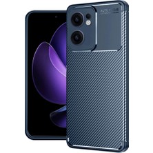 Oppo Reno 13F Kılıf Auto Focus Karbon Kapak - Lacivert