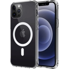 Apple Iphone 12 Kılıf Magneticsafe Şeffaf Silikon - Şeffaf