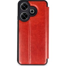 Xiaomi Redmi 13 4g Kılıf Flip Cover - Kırmızı