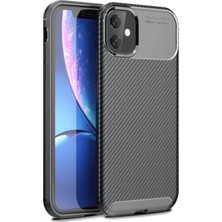 Apple Iphone 11 Kılıf Auto Focus Karbon Kapak - Siyah