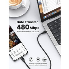 USB C To USB C 3A Hızlı Şarj ve Data Kablosu Siyah 2 Metre