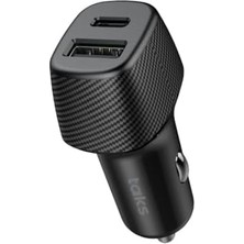 Taks CP02 Duo 48W Pd/qc Usb-C+Usb-A Araç Hızlı Şarj Aleti, Siyah 5CP02S