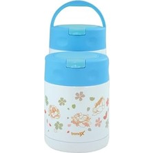 Çelik Içli Termos 350 ml Mavi Çelik Kaşık Ile TX-6129
