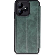 Realme Note 50 4g Kılıf Flip Cover - Koyu Yeşil