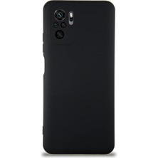 Xiaomi Redmi Note 10S ile Uyumlu Kapak ile Uyumlu Içi Kadife Kamera Korumalı Lansman Silikon Kılıf - Siyah