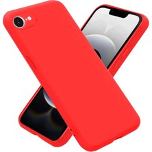 & Aksesuar iPhone 16E / 17E ile Uyumlu Içi Kadife Kamera Korumalı Lansman Silikon Kılıf Ince Yapılı Tam Koruma Sağlayan Kamera Korumalı Kılıf (Kırmızı)