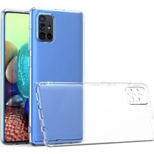 Galaxy A71 ile Uyumlu Kılıf Şeffaf Silikon Kamera Korumalı 3D