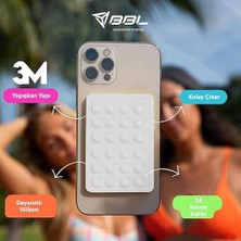 Telefon Arkasına Yapışan Silikon Vantuzlu Telefon Kılıfı Tutucu Araç Telefon Tutucu Ahtapot Vakumlu Telefon Tutucu (Beyaz (Yapışkanlı))