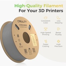 Creality Hyper Pla Filament 1,75 Mm, Resmi Filament 1,75 mm Pla, 3D Yazıcı Filamenti, Yüksek Hızlı Baskı Için, Uzun Ömürlü ve Dayanıklı, Boyut Hassasiyeti +/-0,03 Mm, 1 Kg/makara (Gri)
