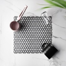 Kare Şekilli Kurutma Matı Bulaşık Altlığı Tezgah Lavabo Durulama Matı (29×29 Cm) (Beyaz)