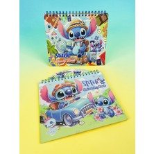 ÖZ OFİS Stitch Stickerlı Boyama Defteri Stitch Sticker ve 32 Sayfa Gramajlı Kağıda Baskılı Boyama