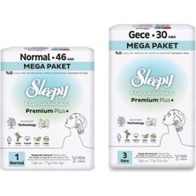 Sleepy Bio Natural Premium Hijyenik Ped Mega Paket Normal 46 Adet+Gece 30 Adet+Cüzdan Hediyeli
