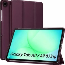 M.tk Moveteck A11/A9 8.7 Inç ile Uyumlu Tablet Kılıfı, Akıllı Uyku Modlu, Katlanabilir, Bordo