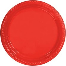 New Global Benim - Kırmızı Tabak 25 Adet 22 cm