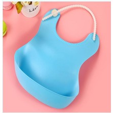 Çocuk Bebek Mama Önlüğü Dökülme Engelleyici Bükülebilir Mavi