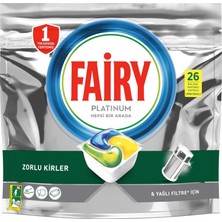 Fairy Platinum 26 Yıkama Bulaşık Makinesi Deterjanı Kapsülü Limon Kokulu, 26 Kapsül