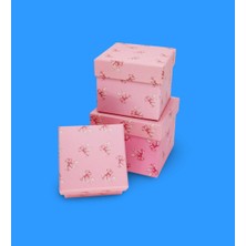 Giftmoda Fiyonk Desenli 3'lü Hediye Kutusu Seti | Mini Kutu Seti (Fiyonk)