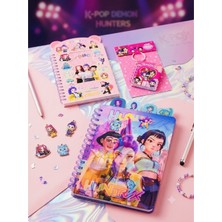 ÖZ OFİS K-Pop Demon Hunters 3’lü Defter & Sticker Seti - A5 Hologram Kapak Defter, Anahtarlıklı Mini Defteri ve Sticker Defter
