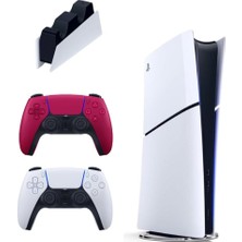 Play Station Playstation 5 Slim Digital 825 GB + Şarj Istasyonu + 2. Kırmızı Dualsense Ithalatçı Garantili